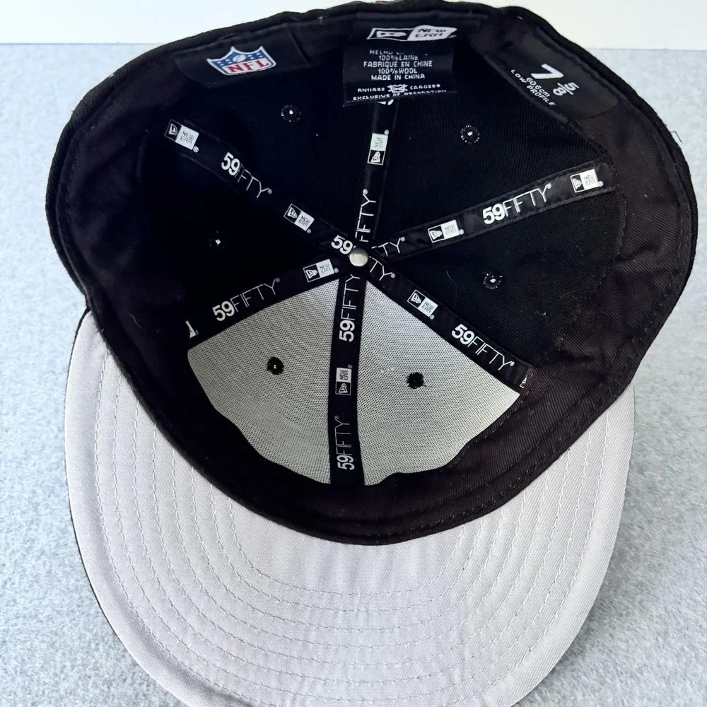 Atlanta Falcons Hat Cap Fitted Mens 7 5/8 Black NFL Football New Era 59FIFTY